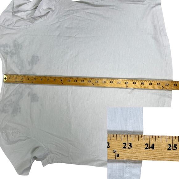 Faded Glory Embroidered Neckline Short Sleeve Tee Shirt Top in White 2X(18W-20W) - Picture 9 of 11